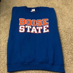 unisex L Boise State blue crew neck with logo
